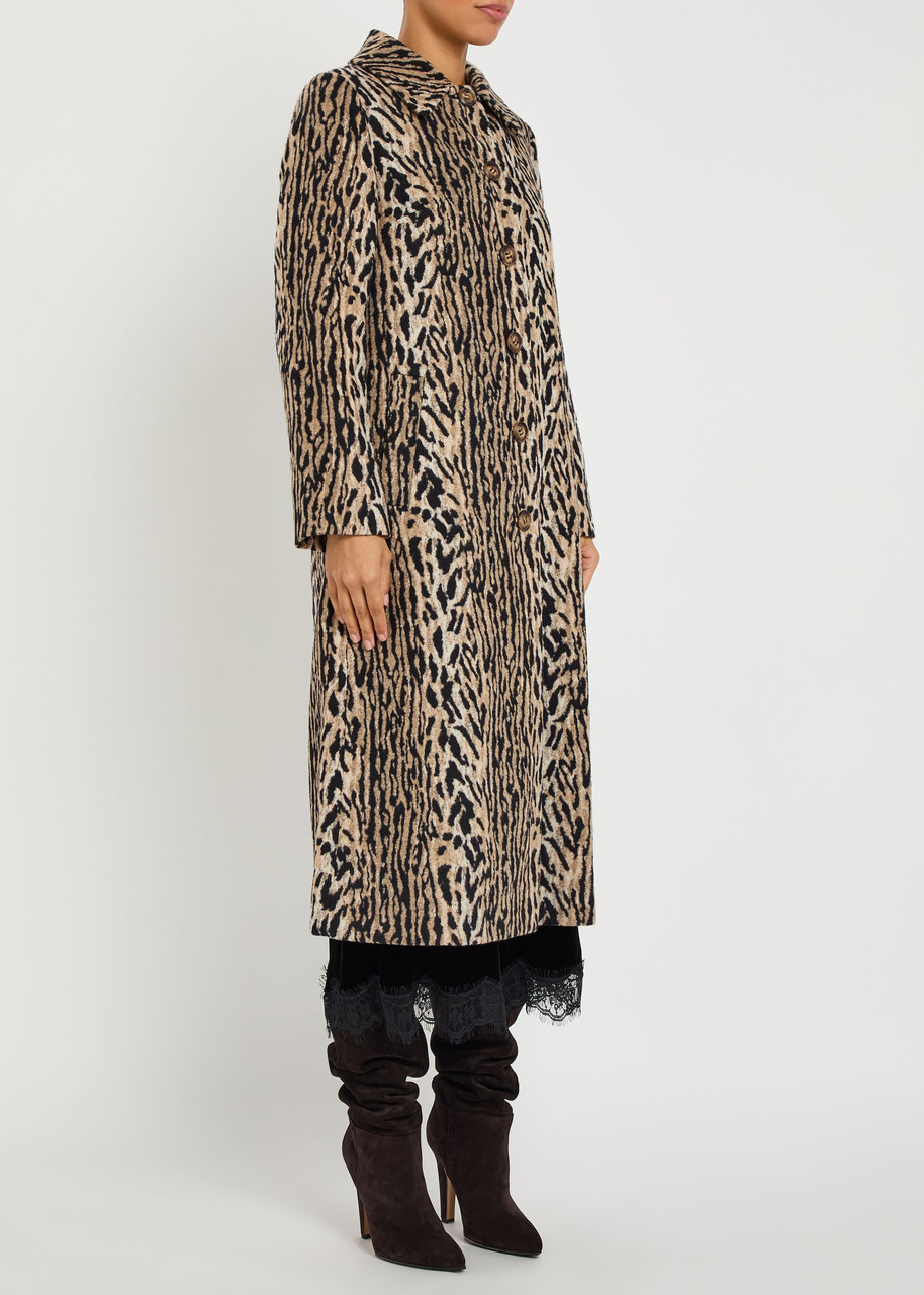 Rixo London Rixo Milly Leopard-print Brushed Felt Coat In Animal Print