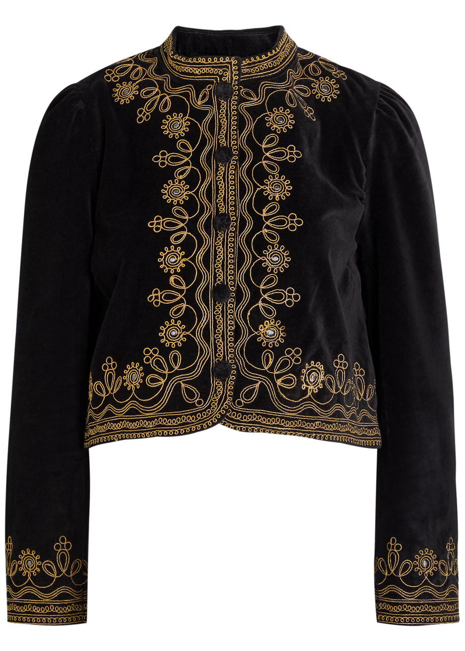 Rixo London Rixo Denver Embroidered Velvet Jacket In Multi