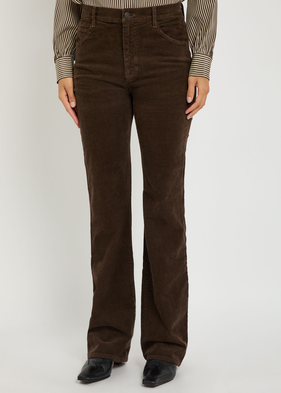Nili Lotan Joan Straight-leg Corduroy Trousers In Brown