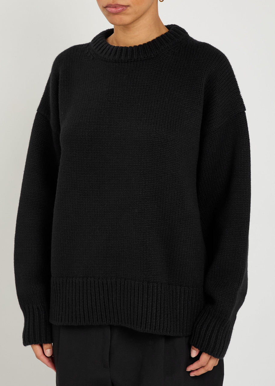 The Row Ophelia Wool And Cashmere-blend Jumper In Black