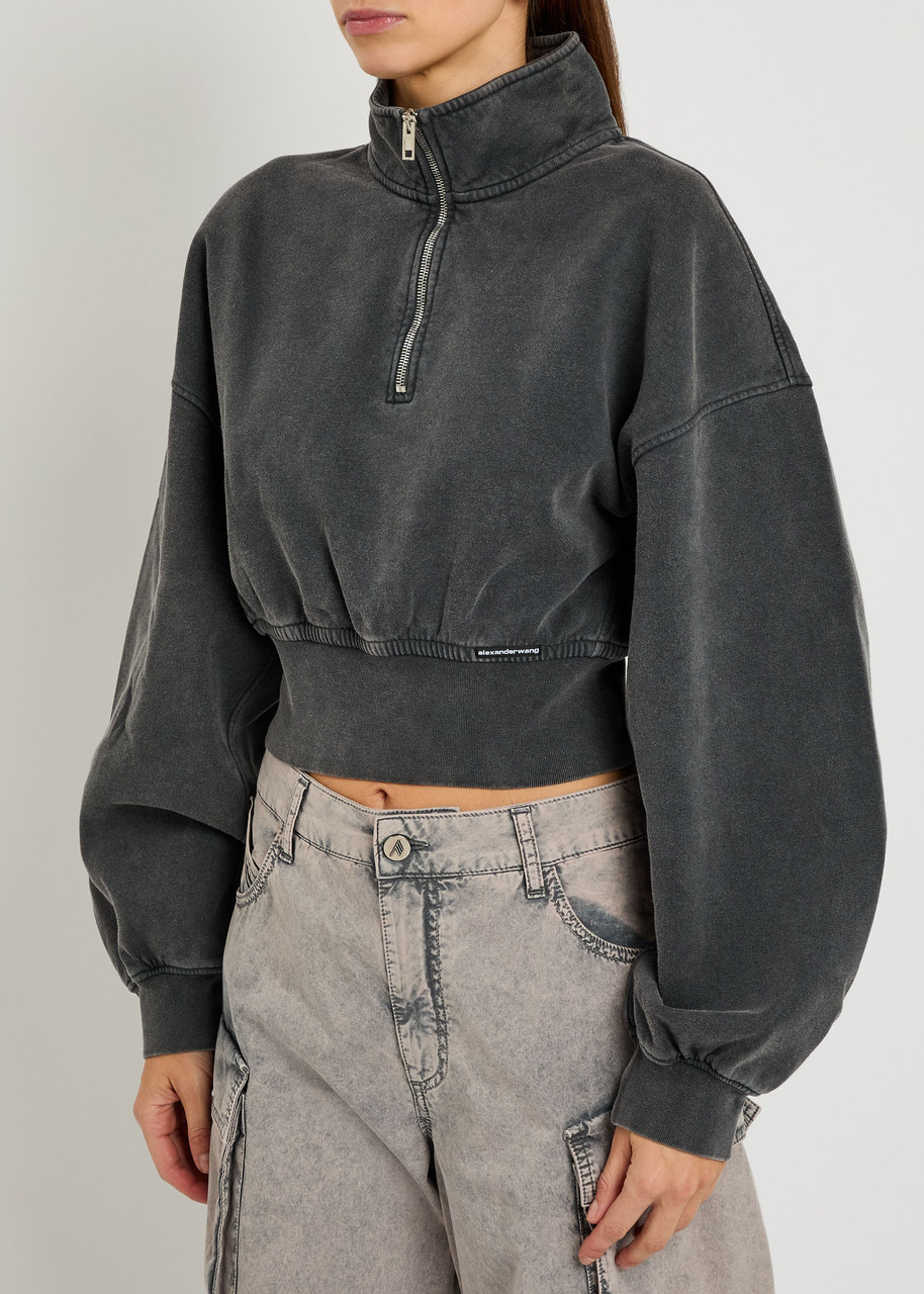 Alexander Wang T Alexanderwang.t Faded Cotton Sweatshirt In Gray