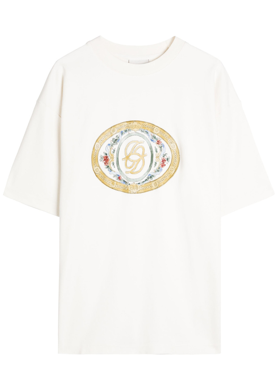 Drôle De Monsieur Le T-shirt D Miroir Ornements Printed Cotton T-shirt In White