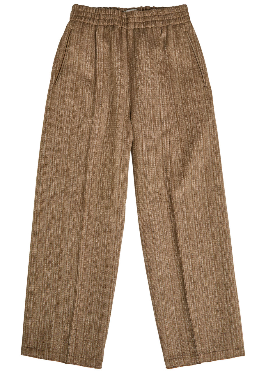 Ami Paris Straight-leg Wool-blend Trousers – Camel – L Ami Paris Straight-leg Wool-blend Trousers – Camel – L