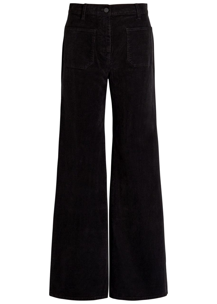 Nili Lotan Florence Flared-leg Corduroy Trousers In Black