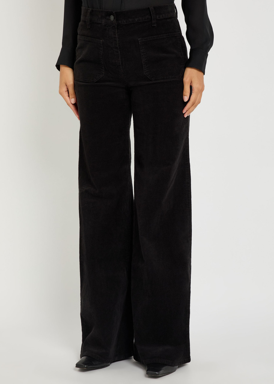 Nili Lotan Florence Flared-leg Corduroy Trousers In Black