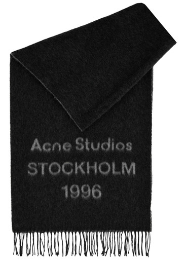 ACNE STUDIOS Venus 1996 logo-intarsia wool scarf | Harvey Nichols