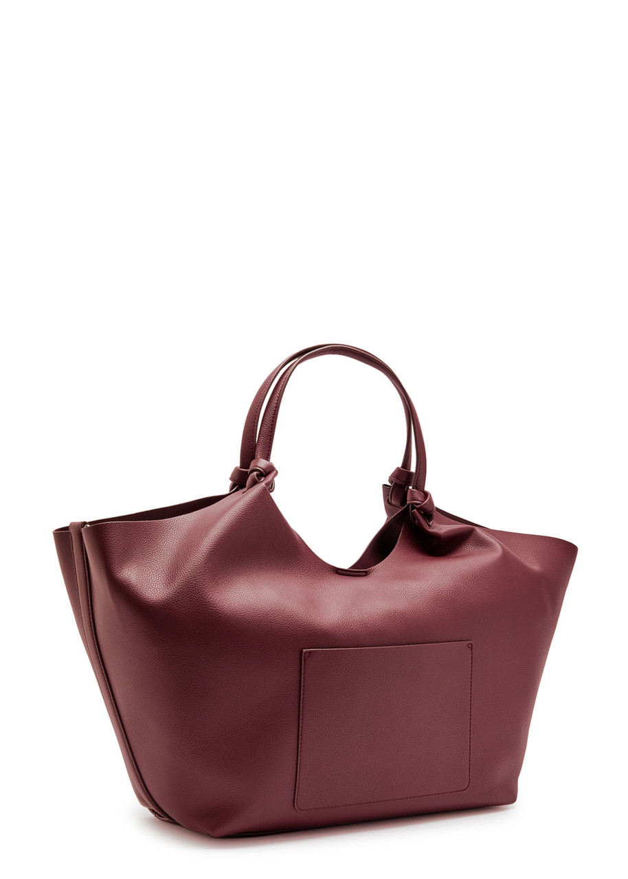 Dkny Paula Large Grained Leather Tote Bag In Burgundy