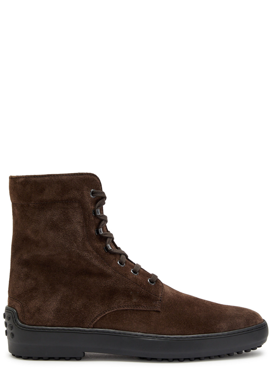 Tods Winter Gommino Suede Ankle Boots – Brown – 8 (IT42 / UK8)