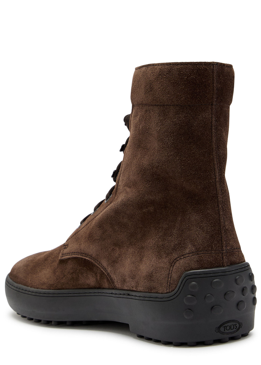 Tod's Tods Winter Gommino Suede Ankle Boots In Brown