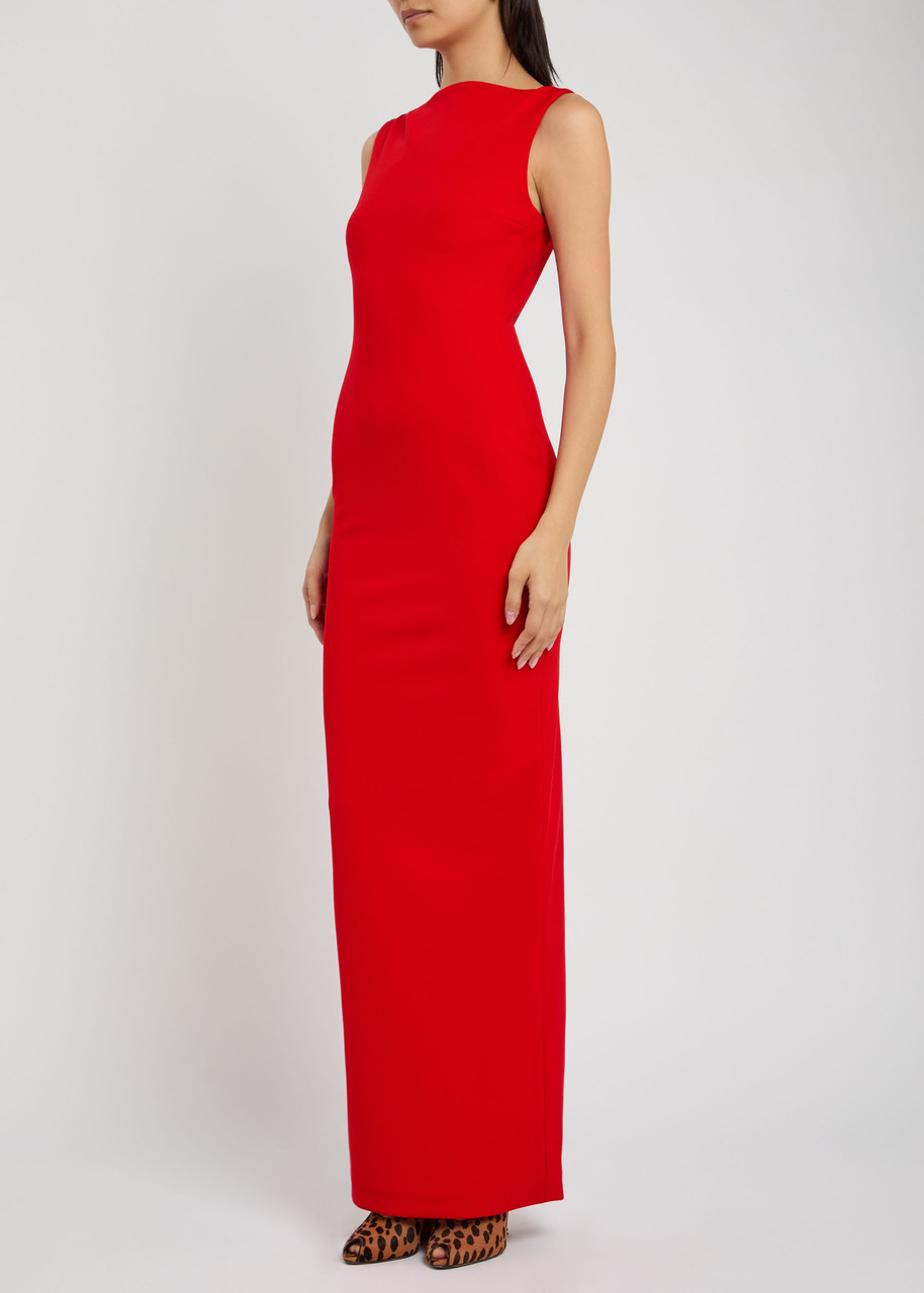 Solace London Imogen Open-back Crepe Maxi Dress In Red