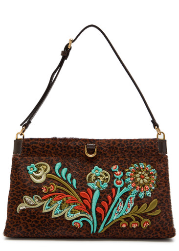 Printed Calf Hair Clutch main image 1