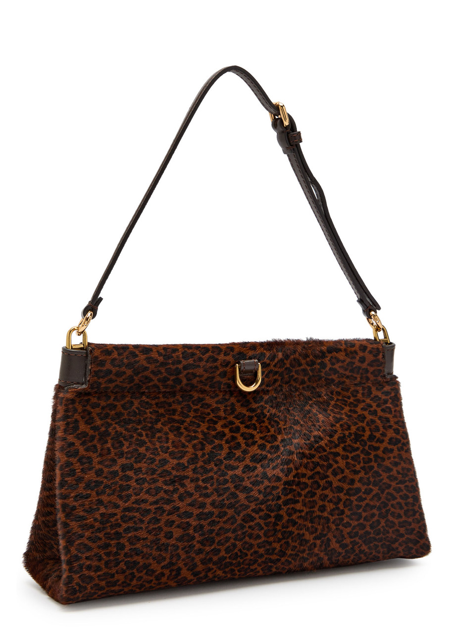 Etro Embroidered Leopard-print Calf-hair Clutch In Multi