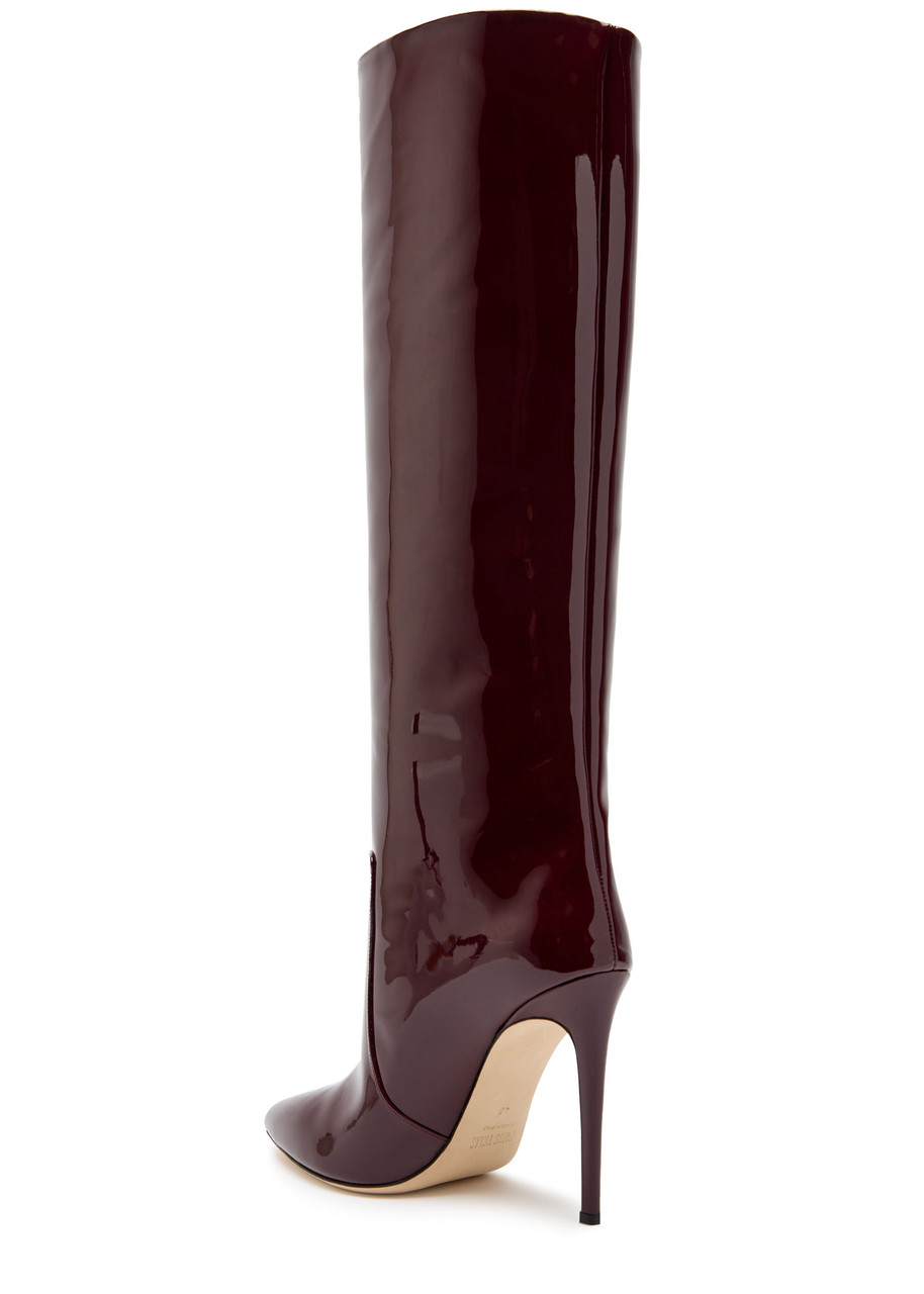 Paris Texas Stiletto Patent Leather Knee-high Boots In Burgundy
