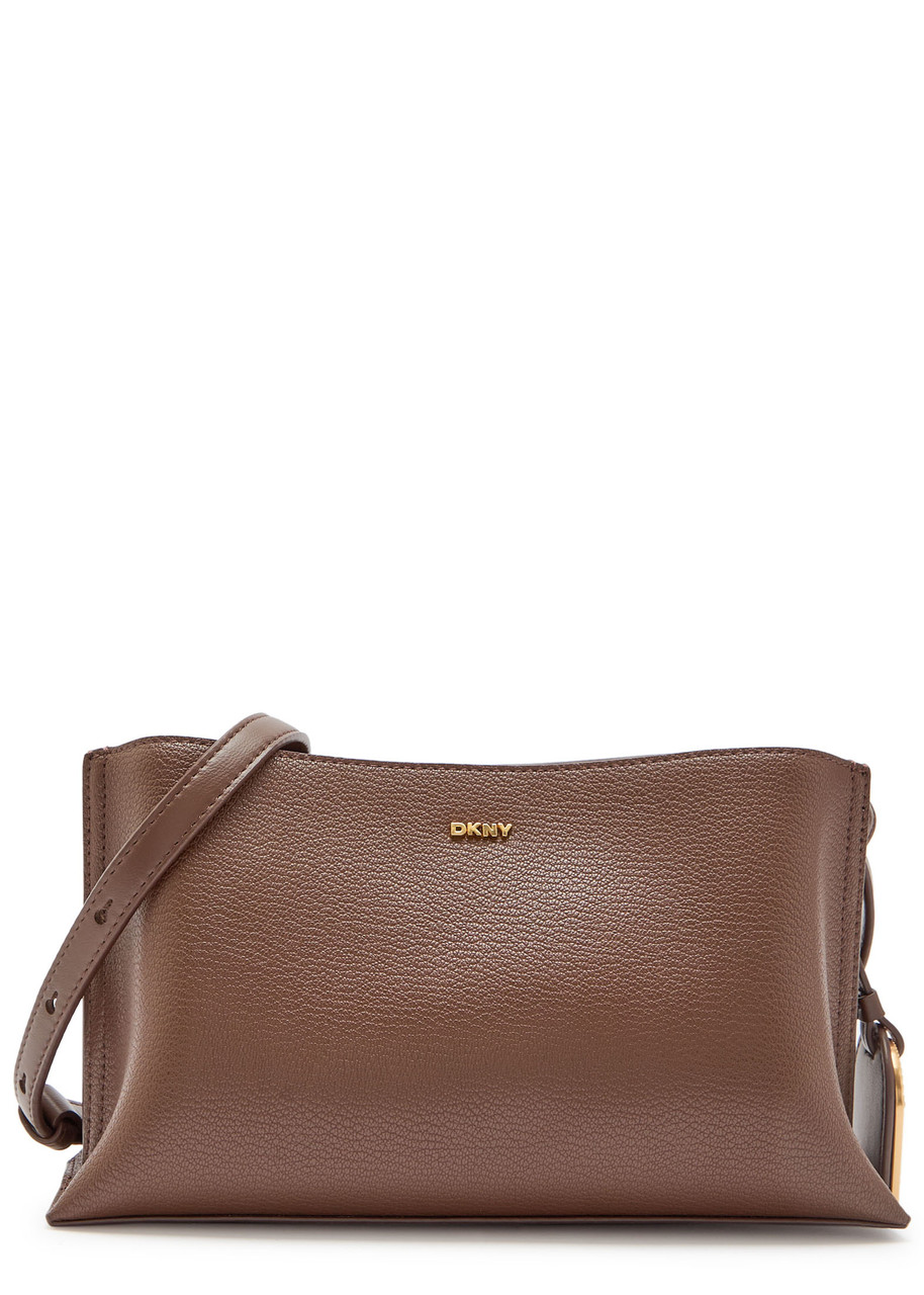 Dkny Alya Grained Leather Cross-body bag - Chocolate - One Size