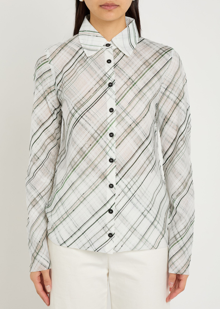 Missoni Checked Fine-knit Shirt In White