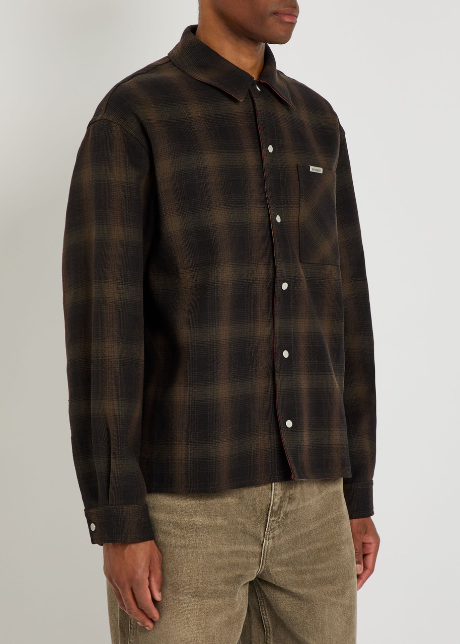  Represent Reversible Plaid Cotton Shirt - Black - M 