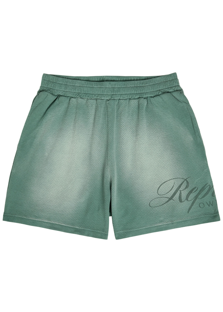 Represent Owners Club Script Cotton-mesh Shorts - Green - XL