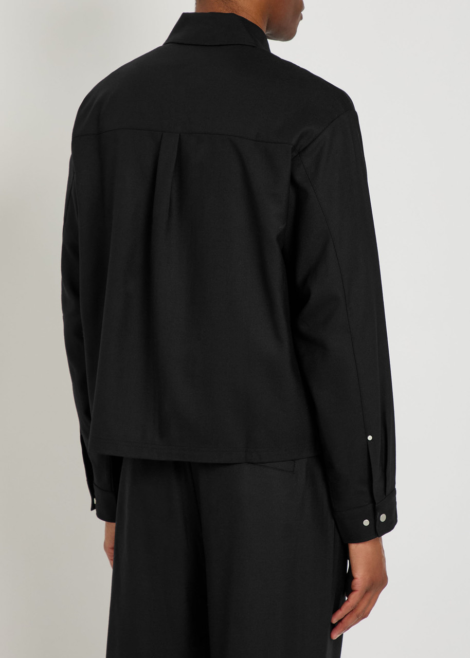  Represent Logo-embroidered Twill Overshirt - Black - M 