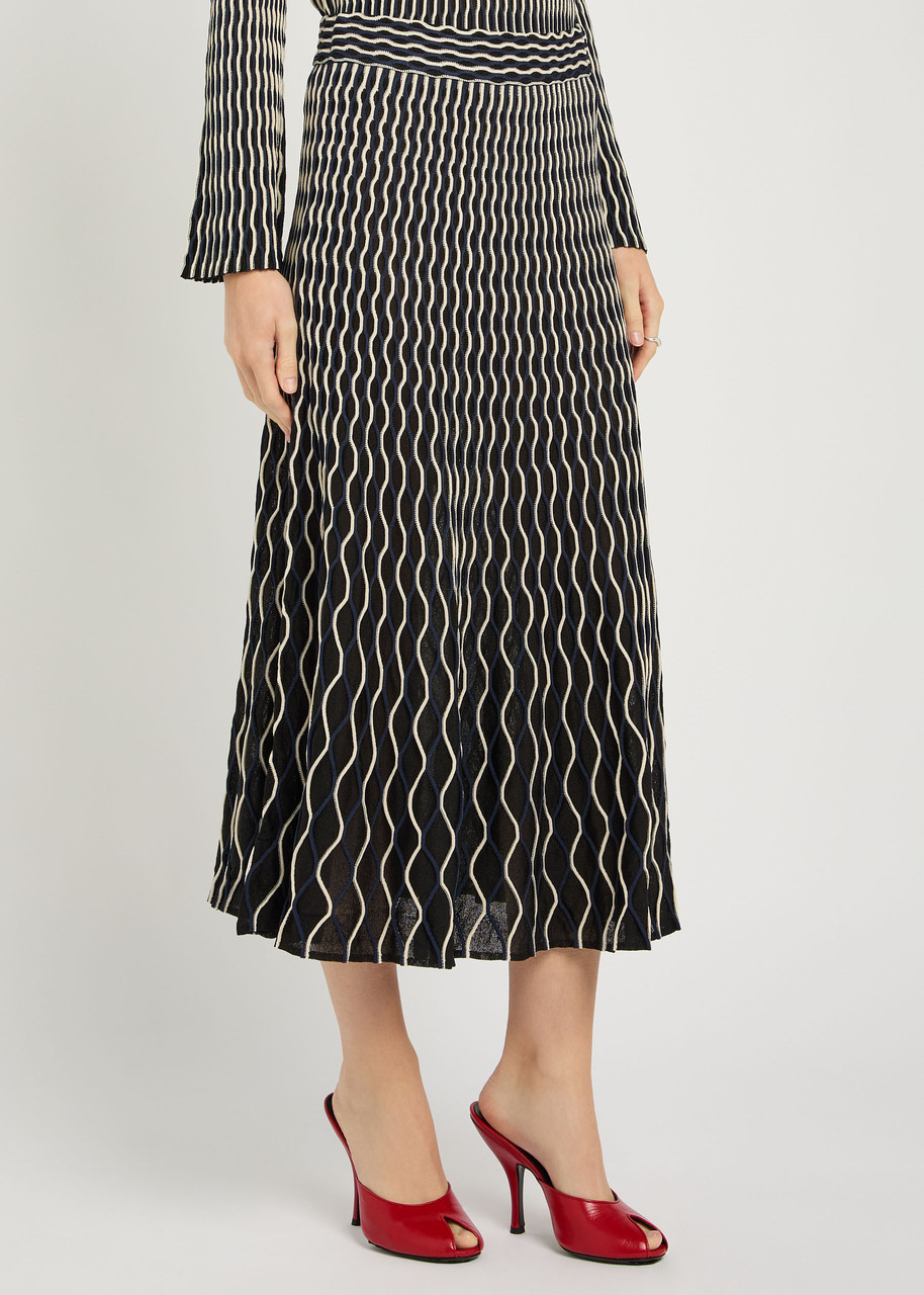 Simkhai Aliza Textured Knit Midi Skirt In Multi