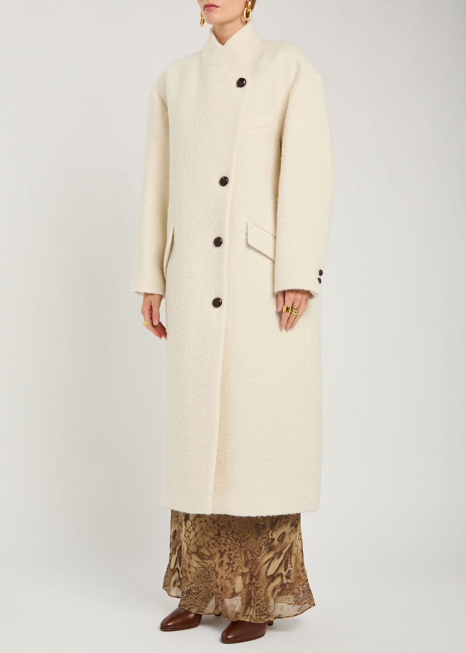 Isabel Marant Étoile Sabine Bouclé Coat In Nude