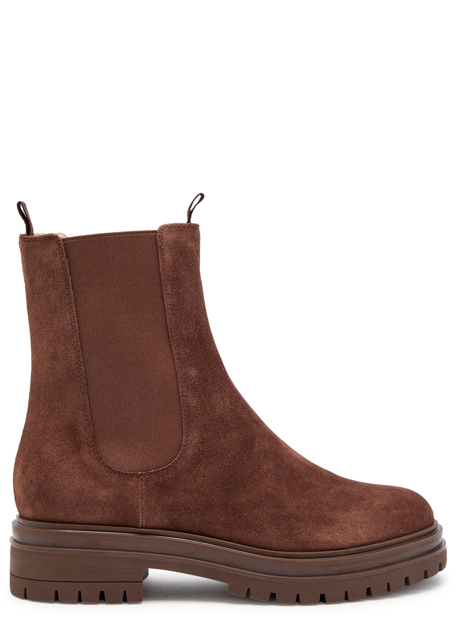 Gianvito Rossi Chester Suede Chelsea Boots In Brown