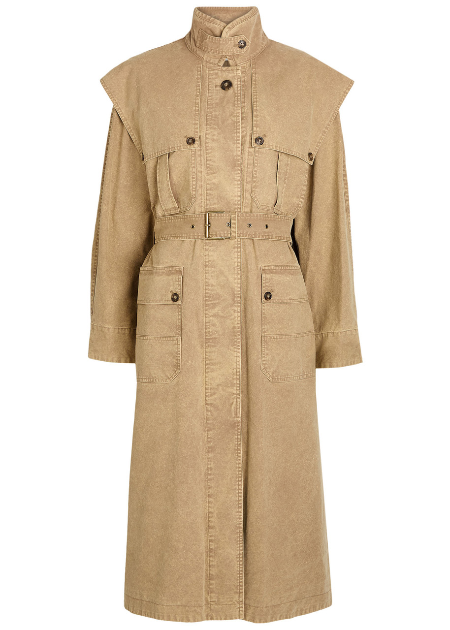 Isabel Marant Étoile Michaela Belted Cotton Coat In Gold