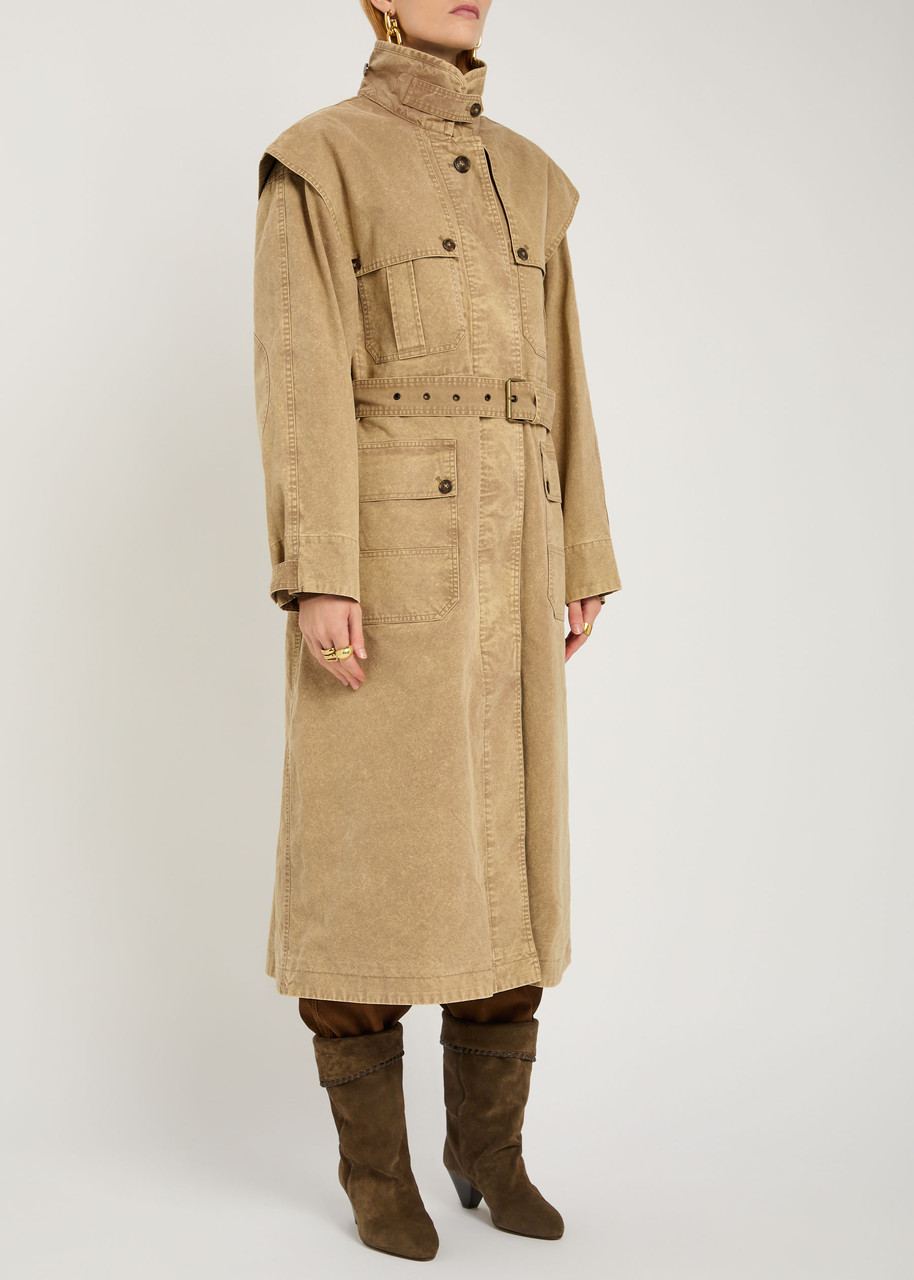 Isabel Marant Étoile Michaela Belted Cotton Coat In Gold