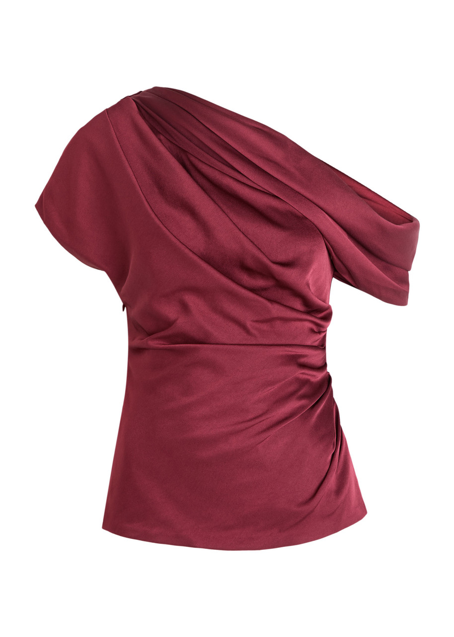 Simkhai Phoebe Draped Satin top - Dark Red - 8 (UK12 / M)