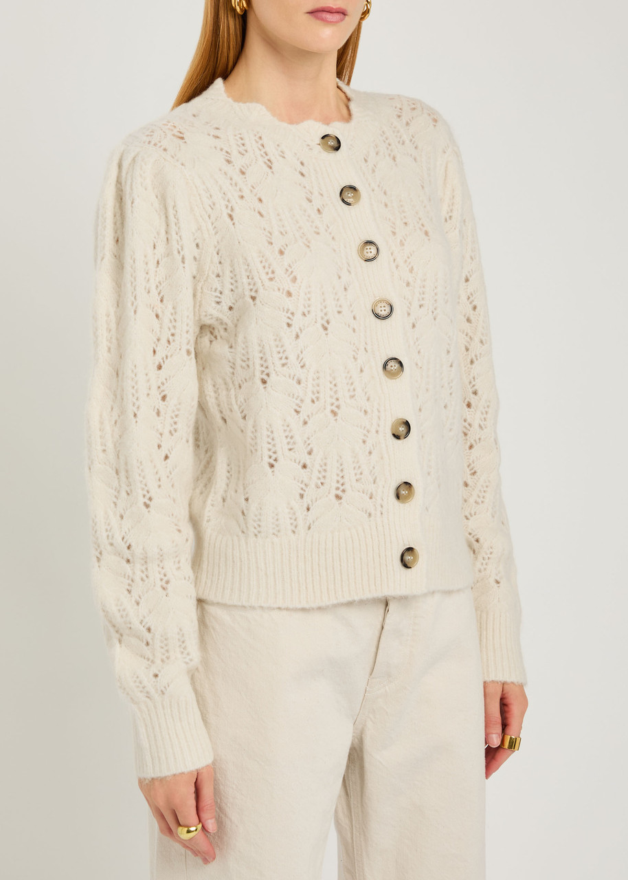 Isabel Marant Étoile Maxine Openwork Alpaca-blend Cardigan In White