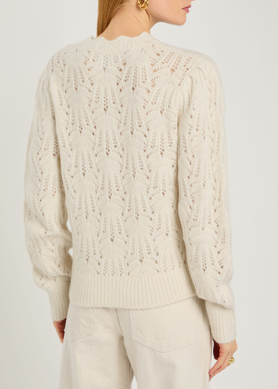  Isabel Marant étoile Maxine Openwork Alpaca-blend Cardigan - Ecru - 42 (uk12 / M) 