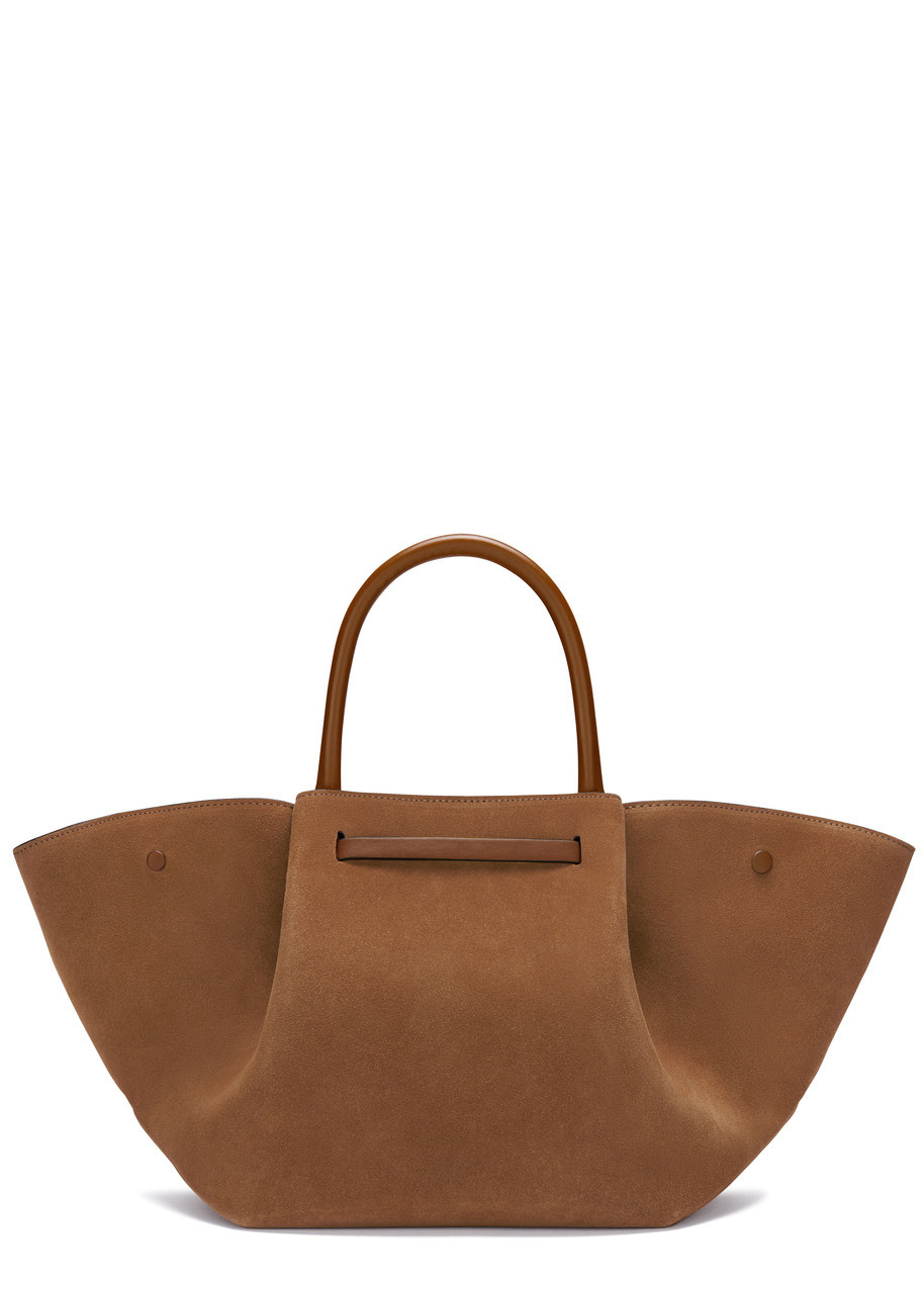 Demellier New York Midi Suede Tote In Brown