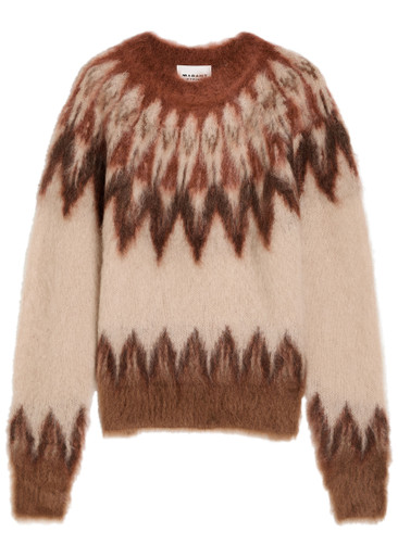ISABEL MARANT ÉTOILE: Natania Fair Isle mohair-blend jumper