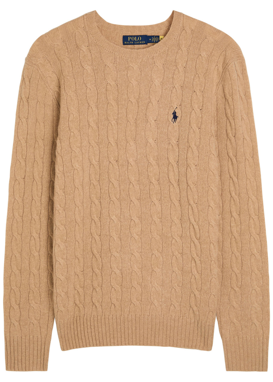 Polo Ralph Lauren Logo Cable-knit Wool and Cashmere-blend Jumper - Camel - M