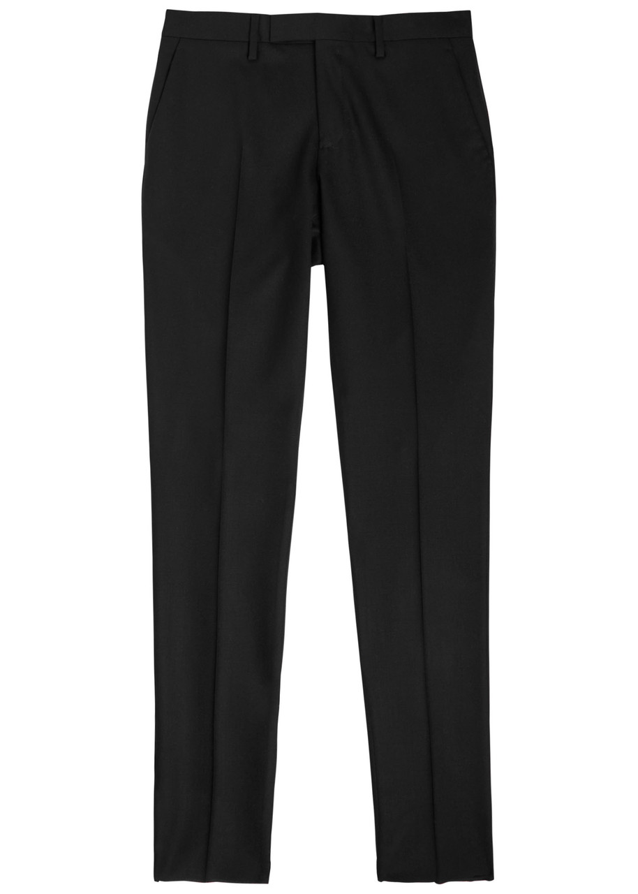 Lardini Tapered-leg Stretch-wool Trousers – Black – 54 (W38 / Xxl) Lardini Tapered-leg Stretch-wool Trousers – Black – 54 (W38 / Xxl)