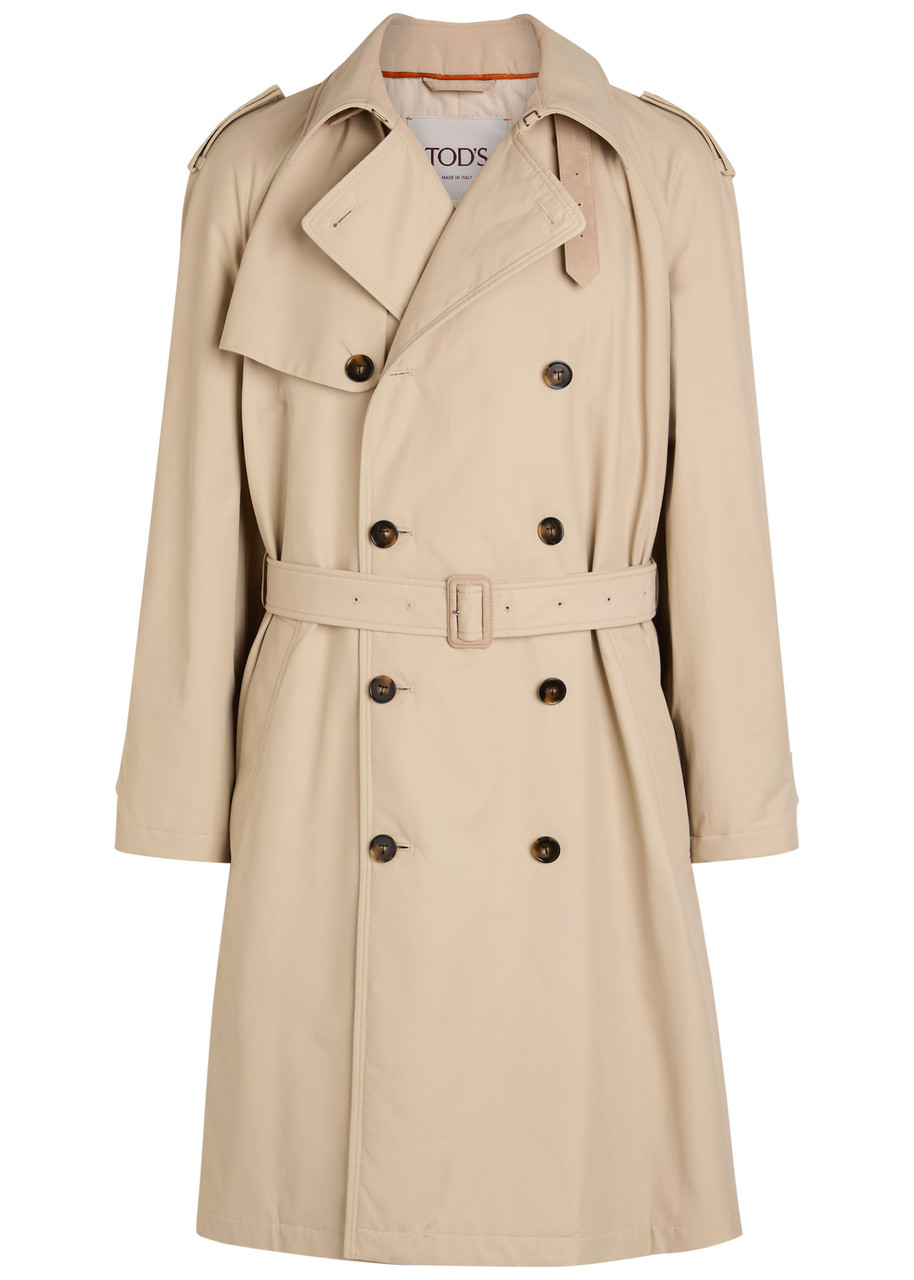 Tods Quilted Cotton-blend Trench Coat - Sand - M