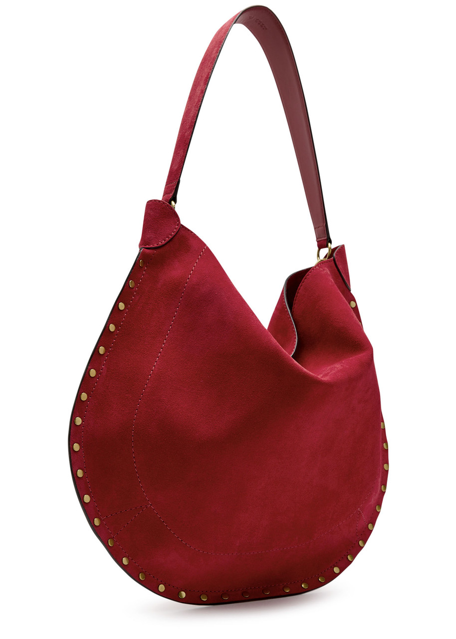 Isabel Marant Oskan Hobo Suede Shoulder Bag In Red