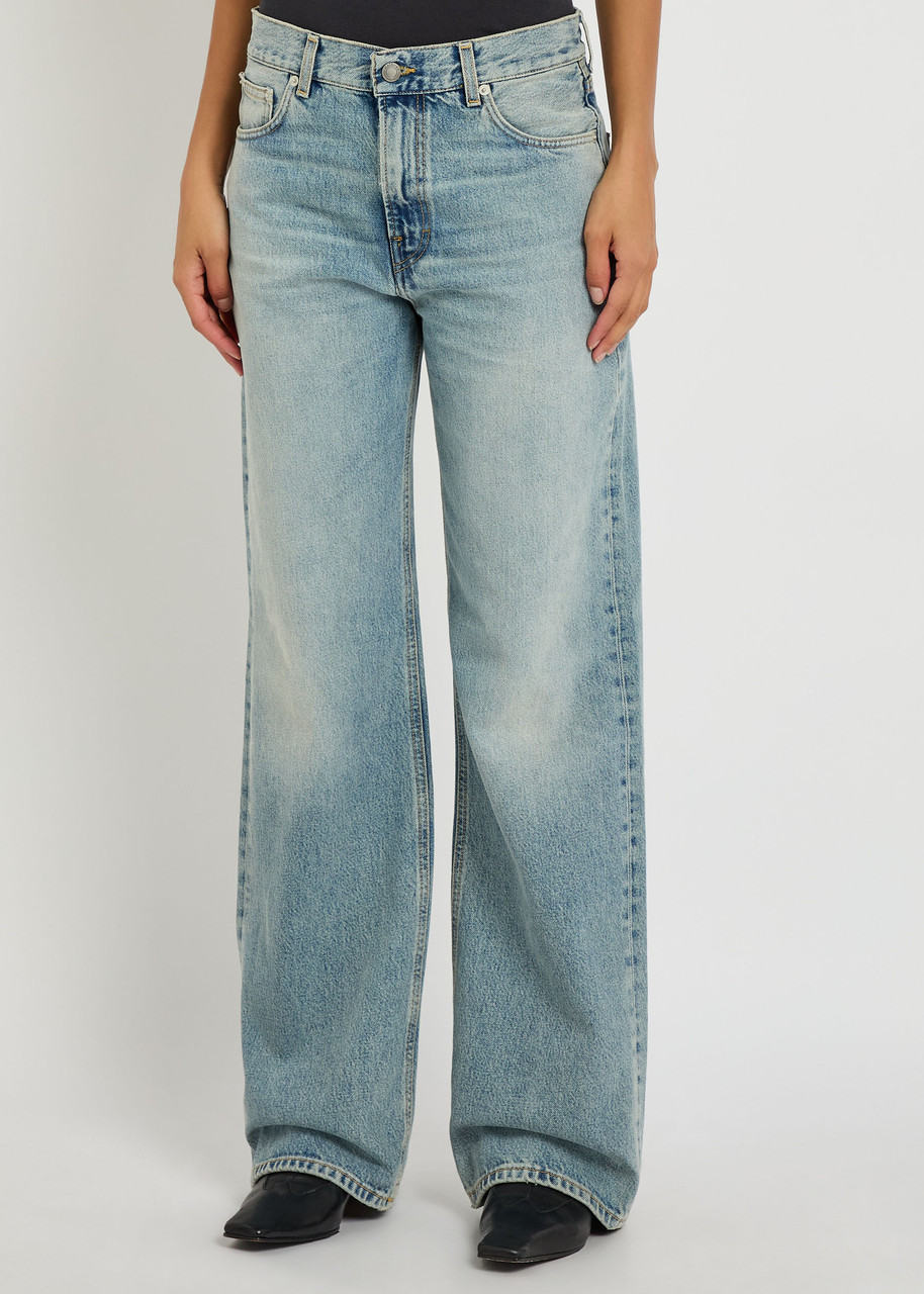 Haikure Korea Straight-leg Jeans In Blue