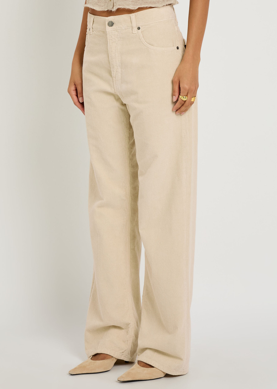 Haikure Bonnie Corduroy Straight-leg Jeans In Neutral