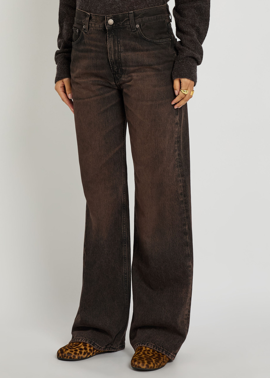 Haikure Korea Straight-leg Jeans In Brown