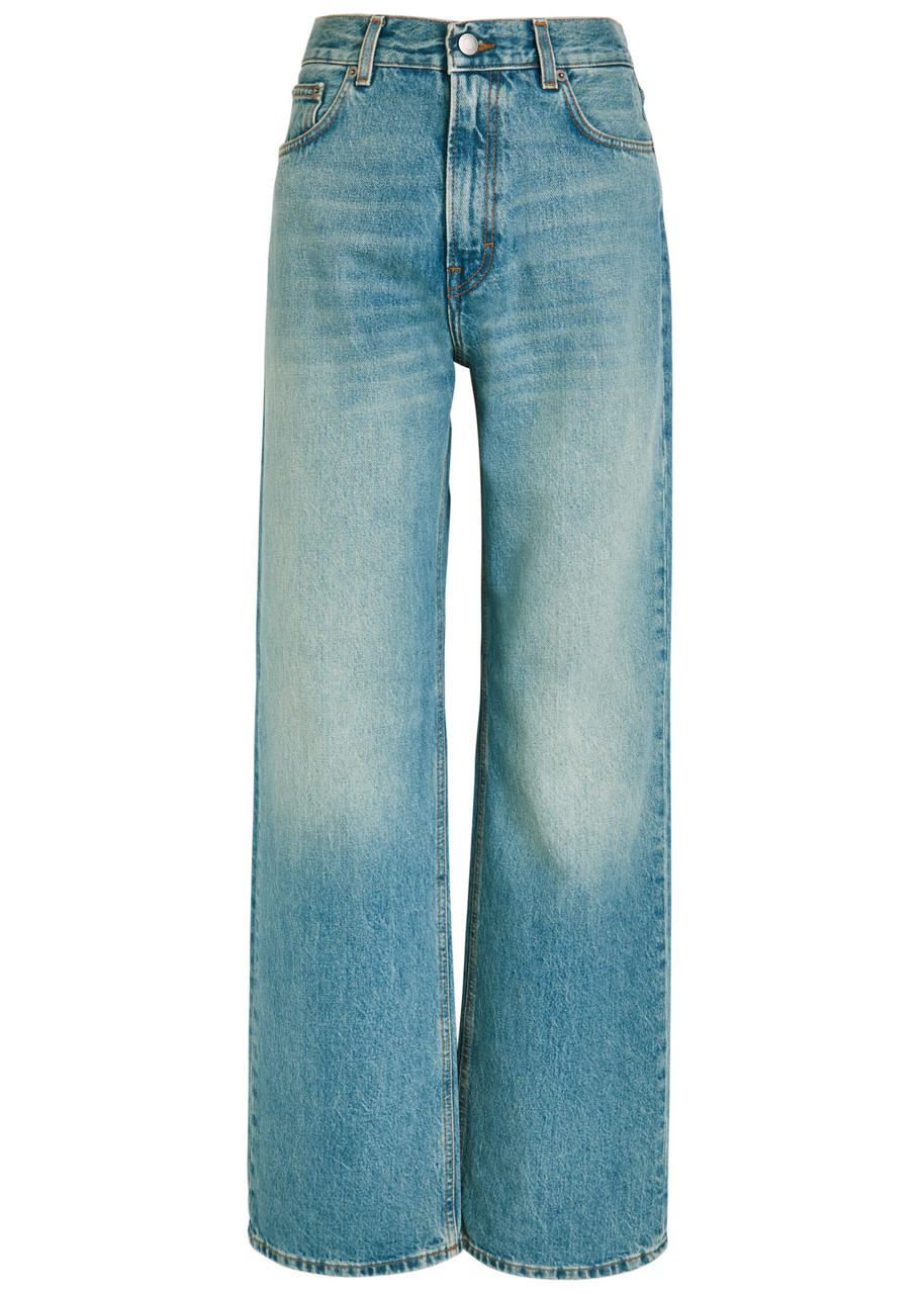 Haikure Korea Straight-leg Jeans In Blue