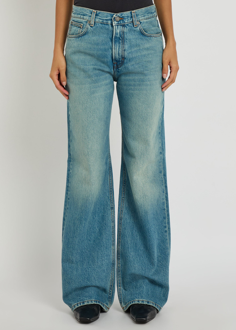 Haikure Korea Straight-leg Jeans In Blue