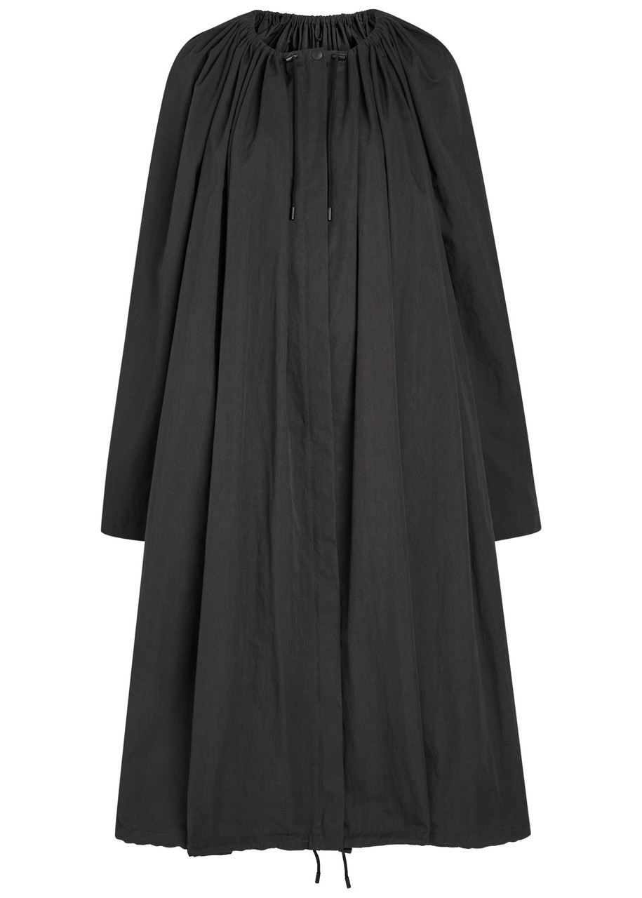 Totême Toteme Parachute Cotton-poplin Midi Dress In Black