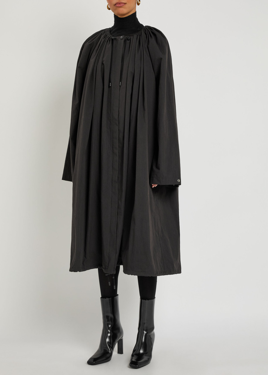 Totême Toteme Parachute Cotton-poplin Midi Dress In Black