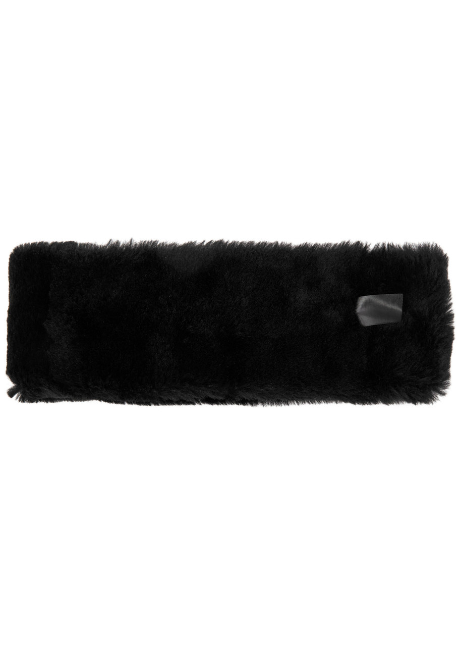 Totême Toteme Logo Shearling Headband In Black
