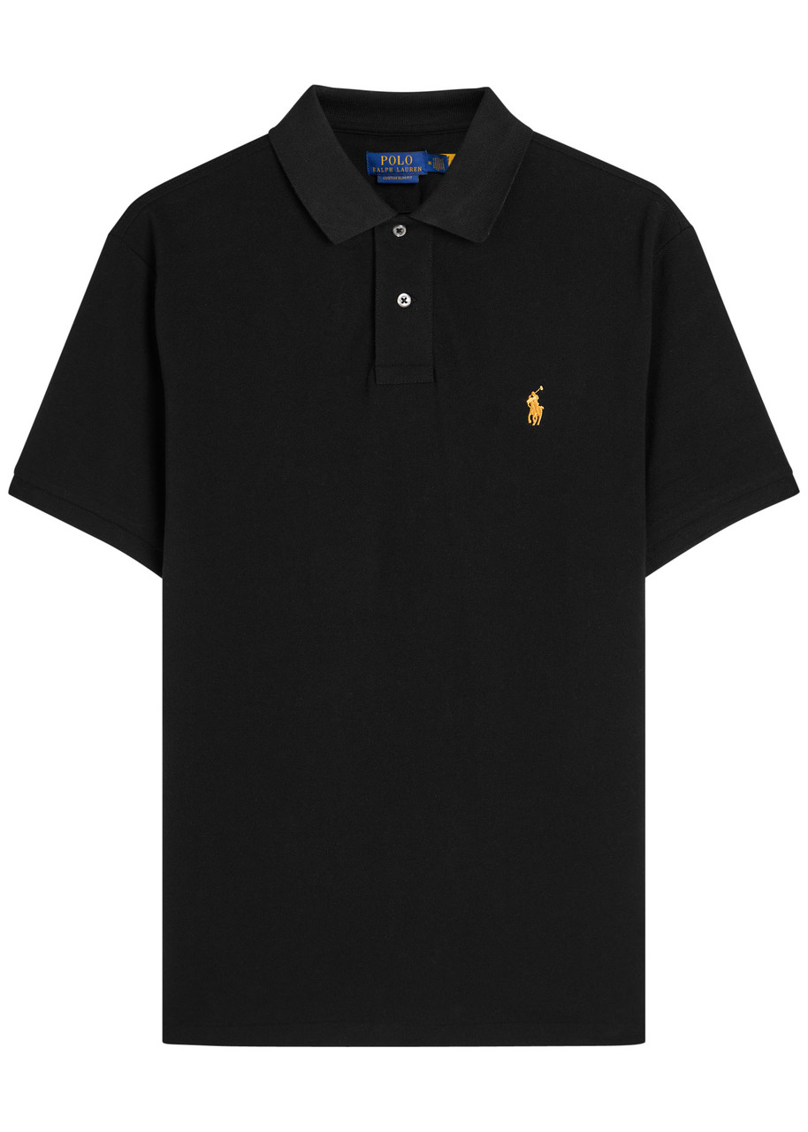 Polo Ralph Lauren Cotton Mesh Slim Fit Polo Shirt In Black