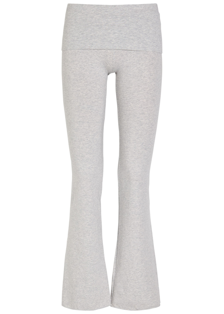 Skims Foldover Stretch-cotton Pants - Light Grey - Xxl (UK18 / Xxl)