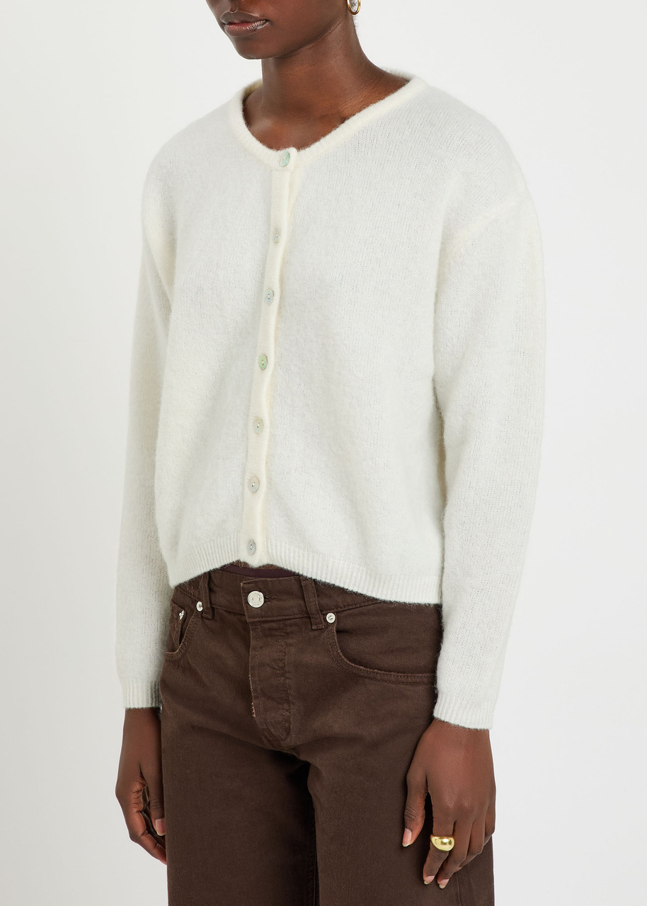 American Vintage Vitow Brushed Knit Cardigan In White