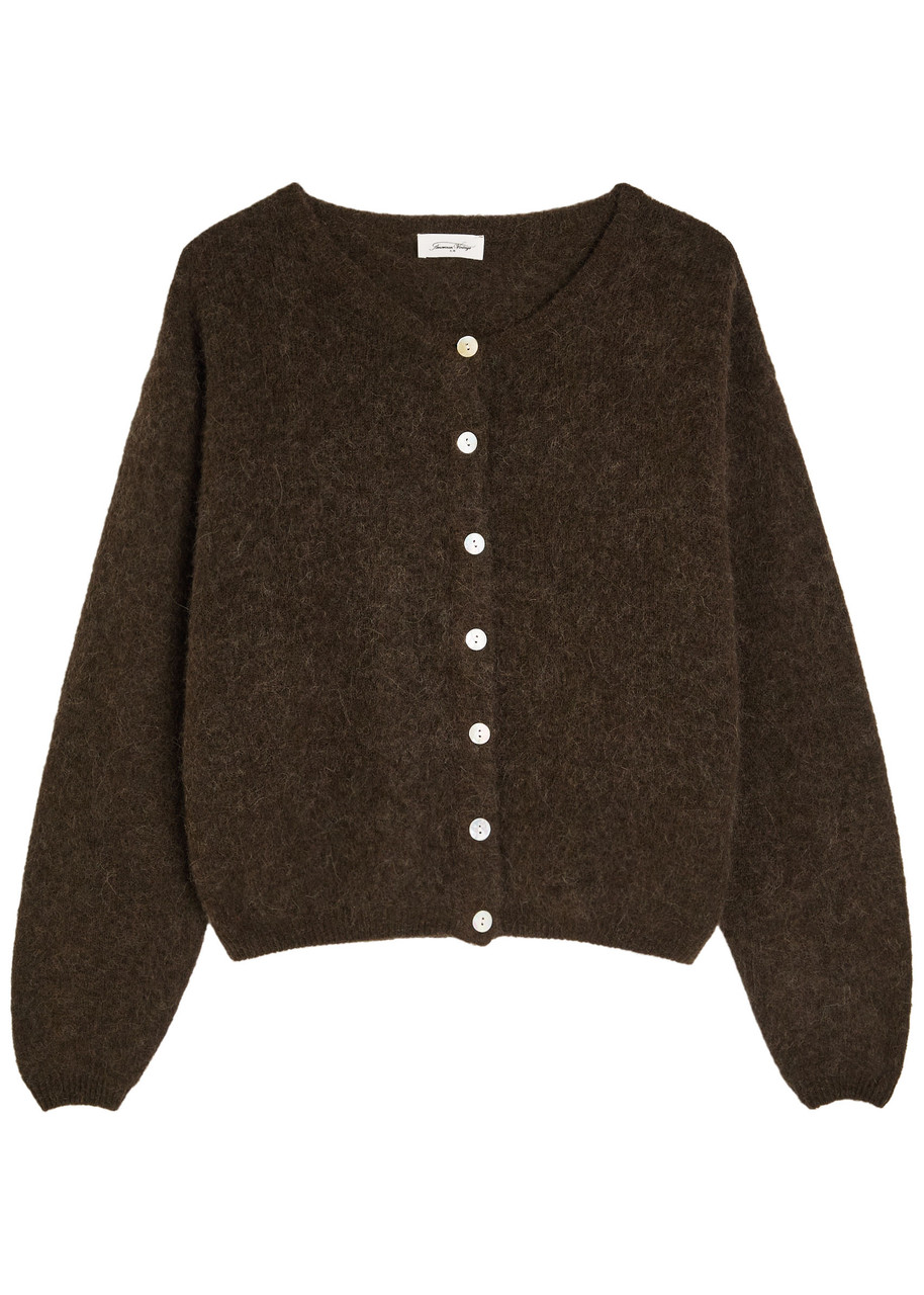 American Vintage Vitow Brushed Knit Cardigan In Brown