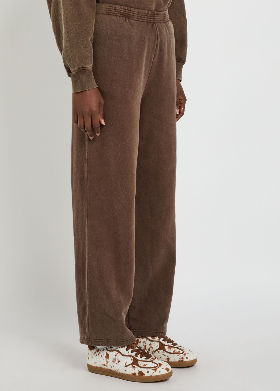 American Vintage Plizzy Logo-print Cotton Sweatpants In Brown