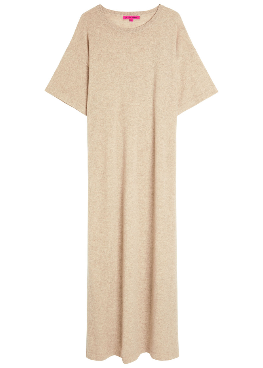 Elder Statesman Cashmere Maxi T-shirt Dress In White